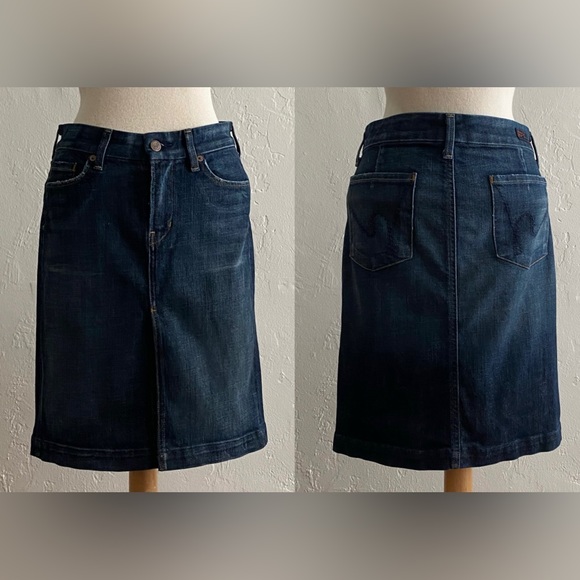 CITIZENS OF HUMANITY SOPHIA BLUE DENIM KNEE LENGTH JEAN PENCIL SKIRT SIZE 26 - Picture 12 of 12
